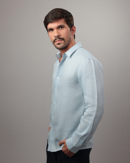 CAMISA MASCULINA 100% LINHO - PREÁ
