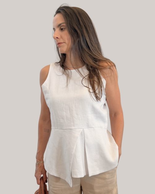 BLUSA FENDA TIBAU - 100% LINHO