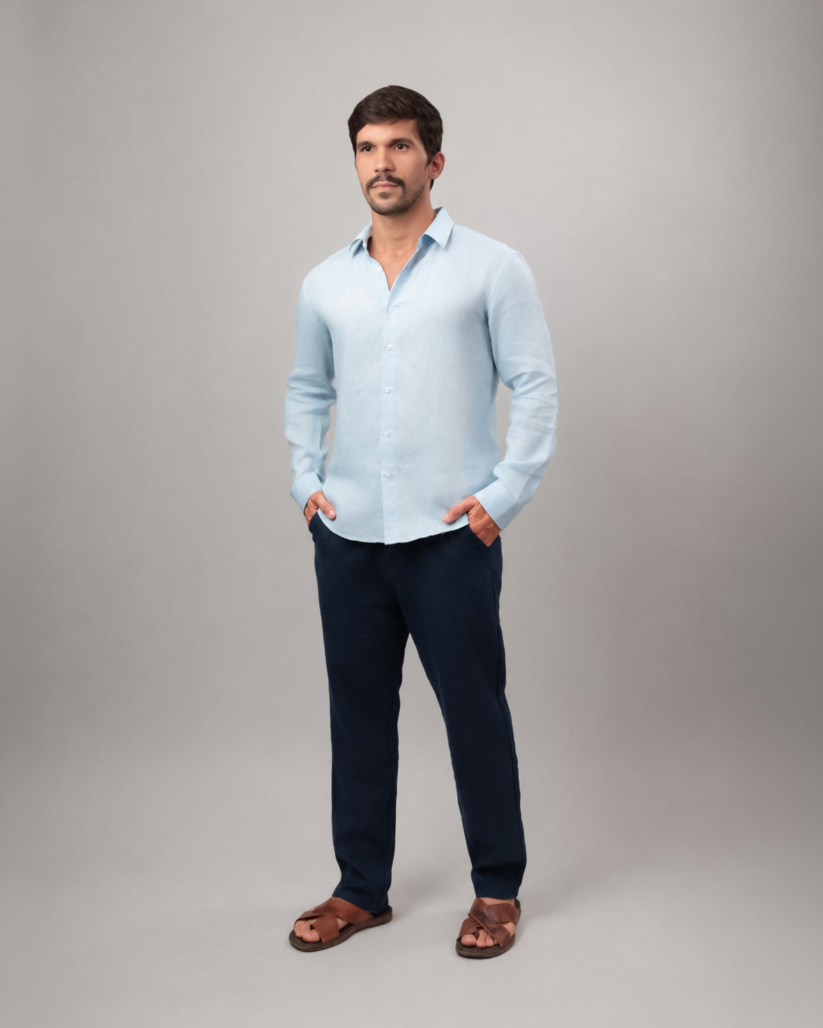 CAMISA MASCULINA 100% LINHO - PREÁ