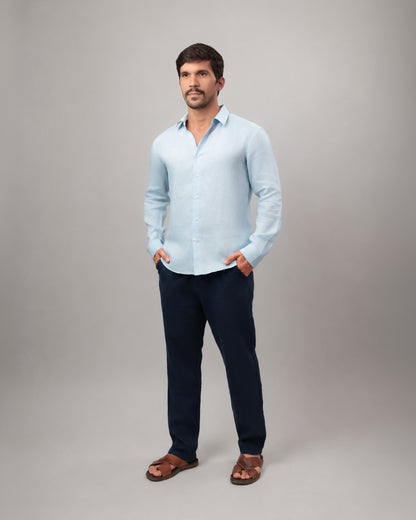 CAMISA MASCULINA 100% LINHO - PREÁ