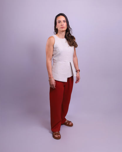 BLUSA FENDA TIBAU - 100% LINHO