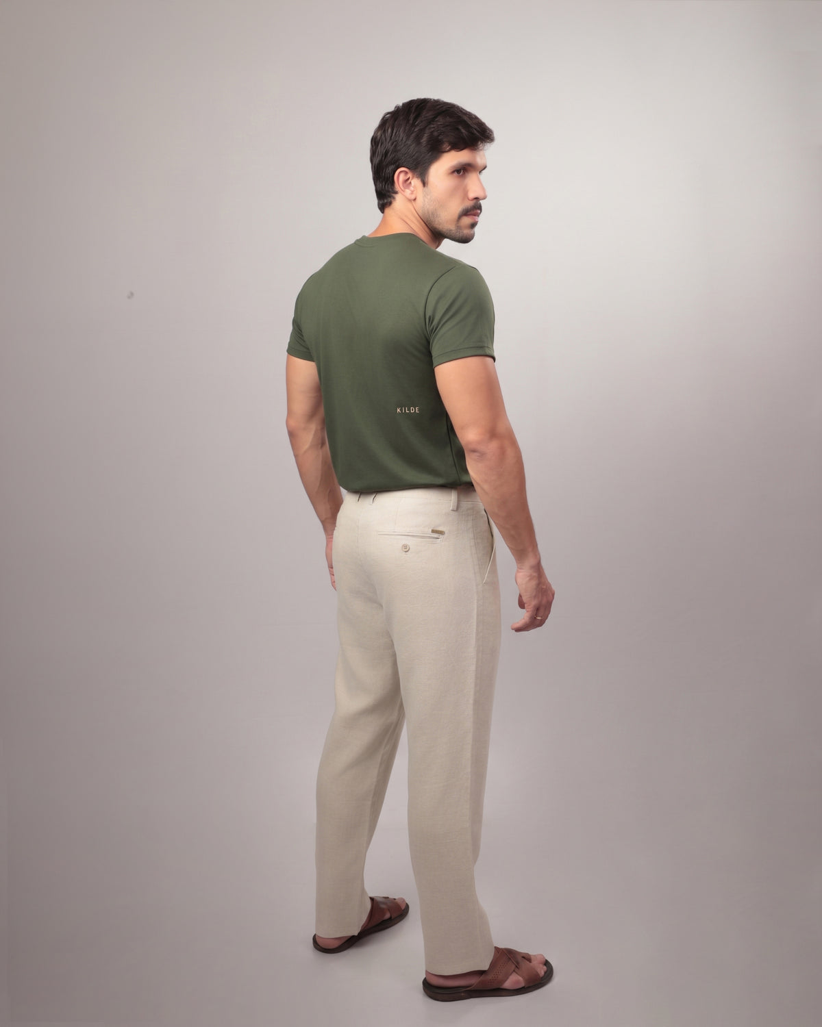 CALÇA MASCULINA RETA LINHO 100% - JERI